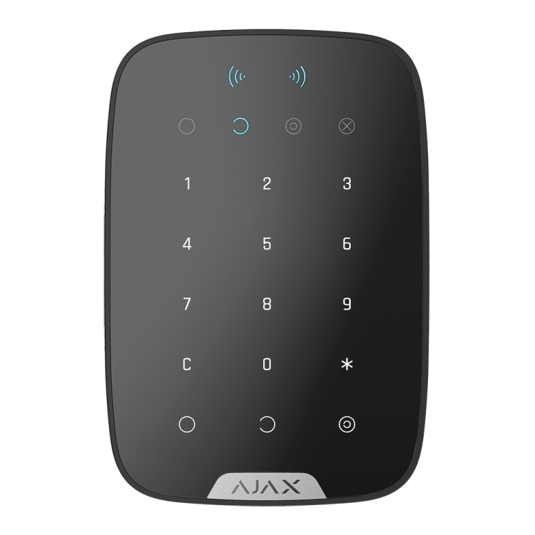 Teclado inalámbrico Ajax AJ-KEYPADPLUS-B - RFID, Jeweller, armado y desarmado, color negro