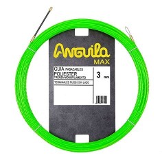 Guía pasacables de poliester trenzado monofilamento, 3mm, 12mts, color verde