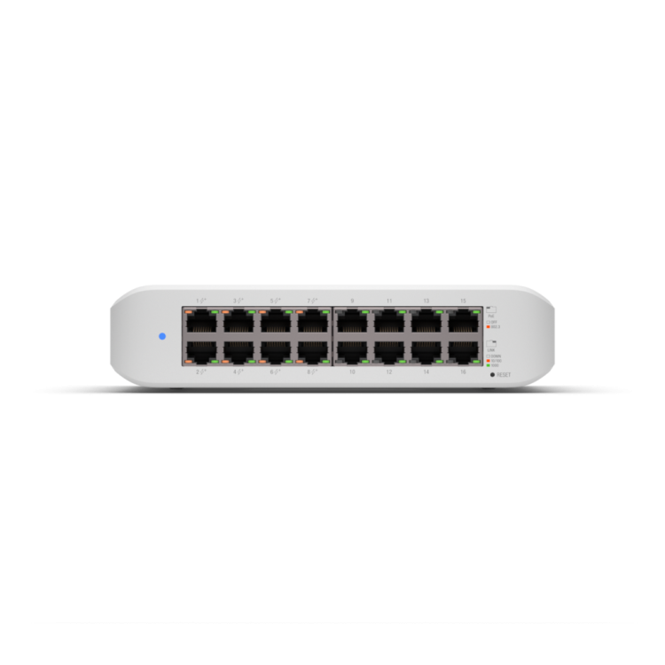 UniFi Switch 16 puertos GIGABIT, x8 puertos PoE, 45w