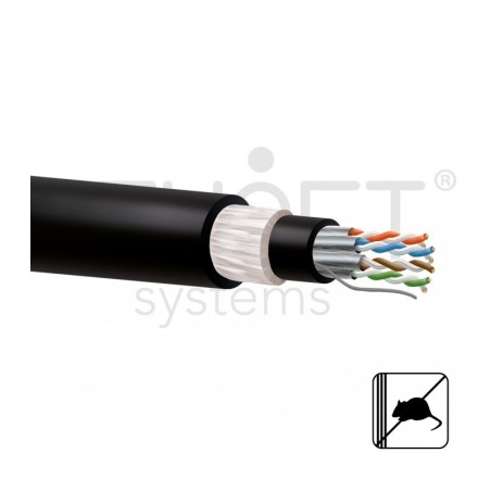 Cable CAT6A U/FUTP BC 23AWG 0.56mm, Cobre, Polietileno, LSZH, anti-rata (Fibras vidrio). Bobina 500mts
