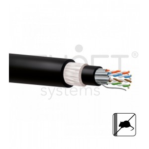 Cable CAT6A U/UTP BC 23AWG, Cobre, Polietileno, LSZH, anti-rata, color negro. Bobina 500mts