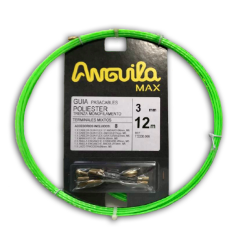 Guía pasa cables 12 metros y 3mm. Poliéster trenzado monofilamento. Color verde