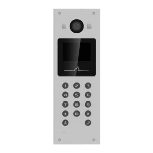 Placa videoportero IP para edificios, cámara 2Mpx, pantalla 3.5", lector tarjetas Mifare, táctil
