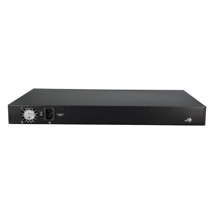 Switch de 24 puertos Gigabit POE 240W + x4 UPLINK Combo 10/100/1000. Hasta 250 metros