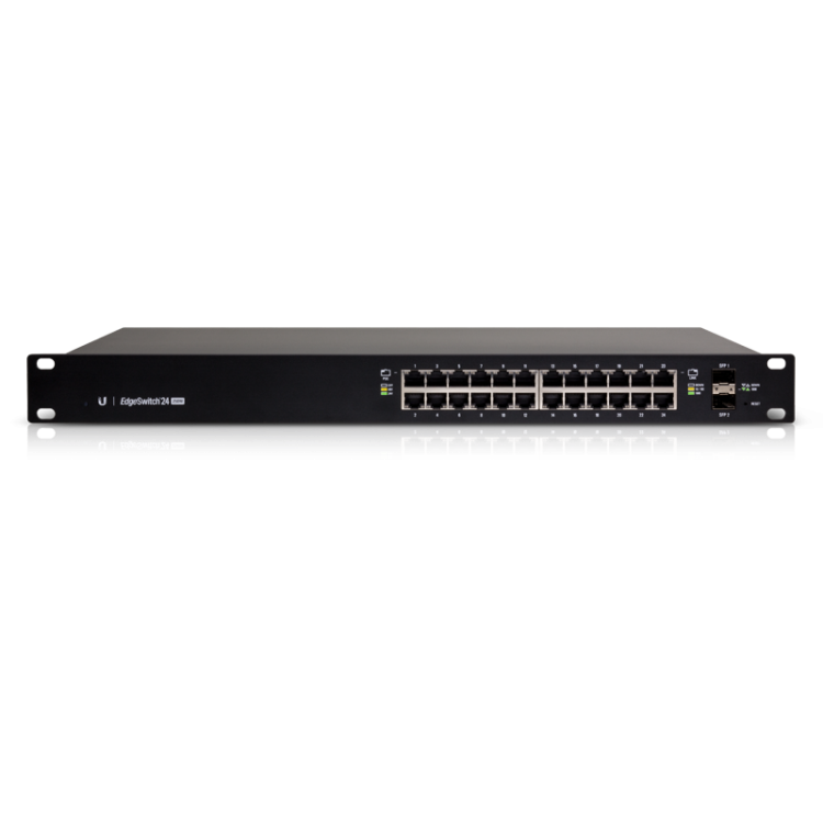 EdgeSwitch gestionable de x24 puertos Gb, POE 250W + x2 SFP, montaje (Sobremesa/Rack)