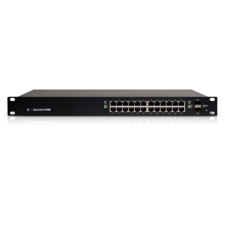 EdgeSwitch gestionable de x24 puertos Gb, POE 250W + x2 SFP, montaje (Sobremesa/Rack)
