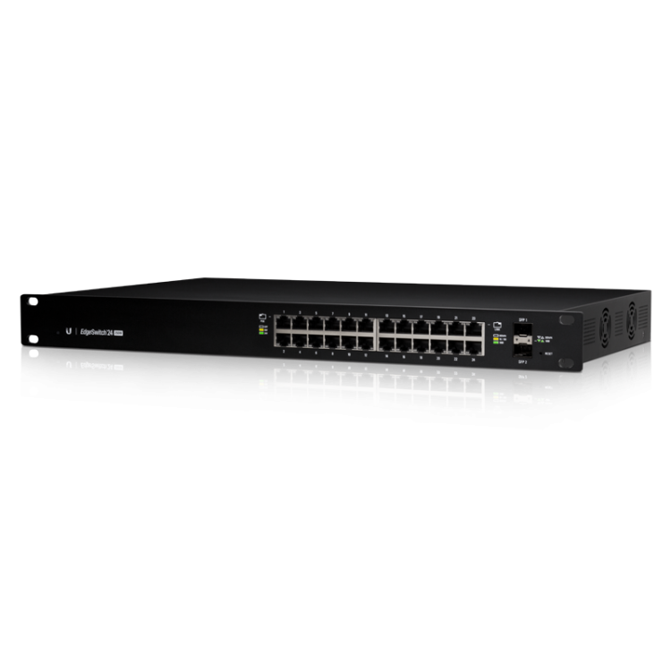 EdgeSwitch gestionable de x24 puertos Gb, POE 250W + x2 SFP, montaje (Sobremesa/Rack)