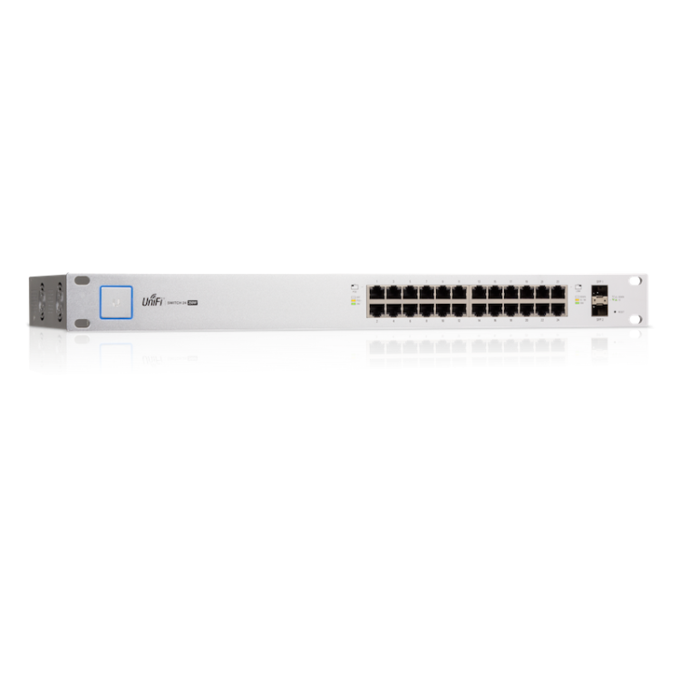 UniFi Switch x24 Gb POE 250W, x2 puertos SFP fibra, montaje RACK