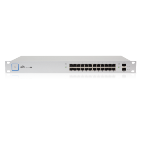 UniFi Switch x24 Gb POE 250W, x2 puertos SFP fibra, montaje RACK