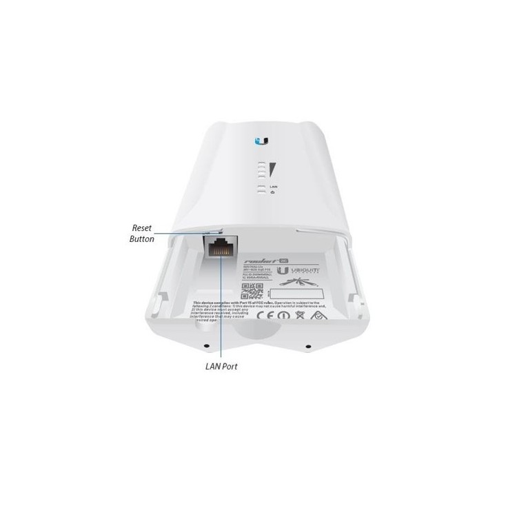 Punto de acceso Wifi de exterior 5Ghz AC, 27dBm (500mW), x1 puerto Gb, conectores RPSMA