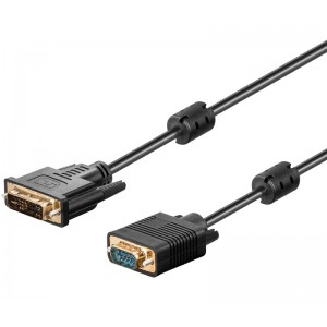 Conexión DVI-I (12+5) macho a VGA 15 pin HD macho
