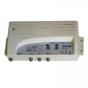 Amplificador FI + Mezcla de TDT, 25-40dB, nivel de salida 118dBu. Conector F