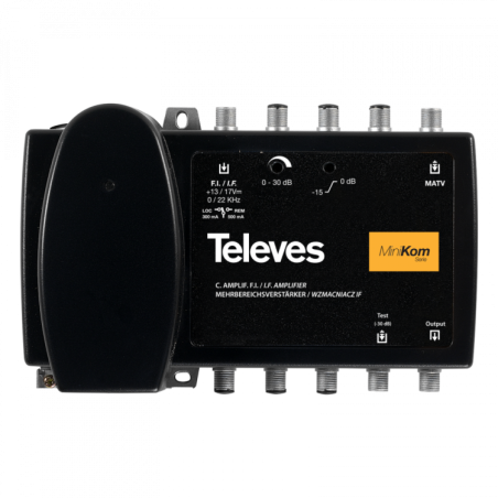 Central MiniKom Televes 5363 - 2 entradas FI y terrestre, salida test, chasis Zamak