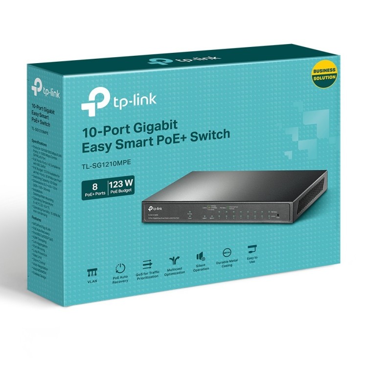 Switch Gestionable de x9 Gb (x8 POE+), x1 COmbo RJ45/SFP, 123W