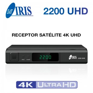 Iris 2200 UHD 4K, SAT (S2), H.265, Wifi integrado