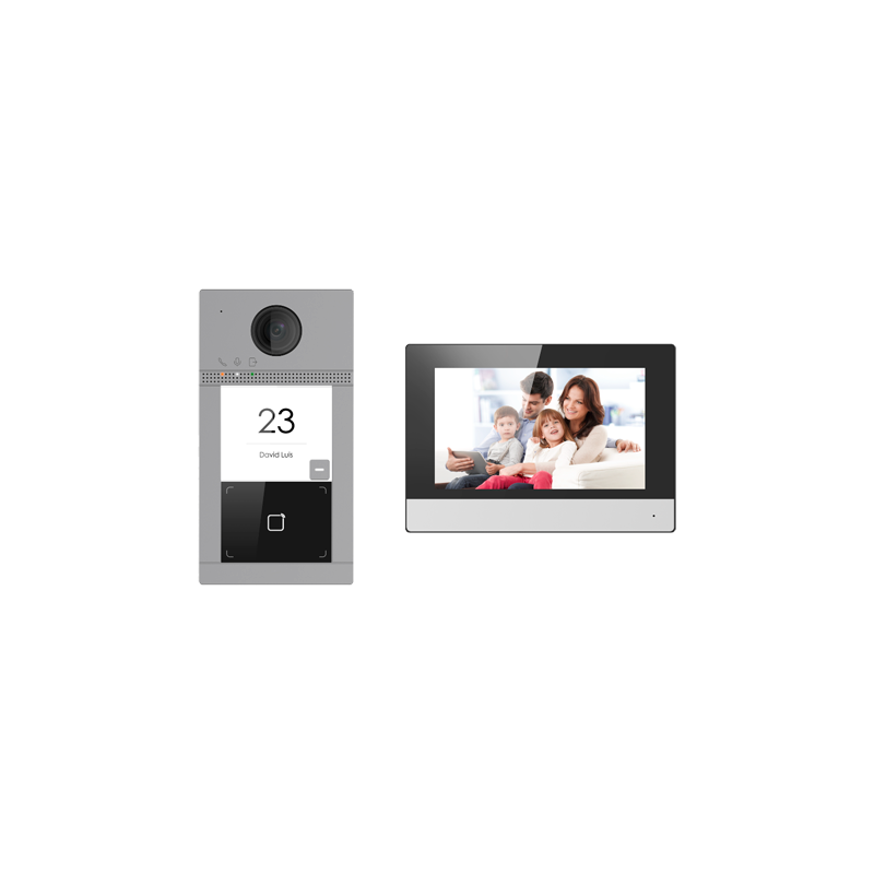 Kit videoportero 2 hilos para superficie. Monitor 7 Wifi y MicroSD, App  móvil P2P
