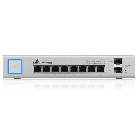 Switch gestionable de x8 puertos Gb POE 150W y x2 SFP. Para sobremesa