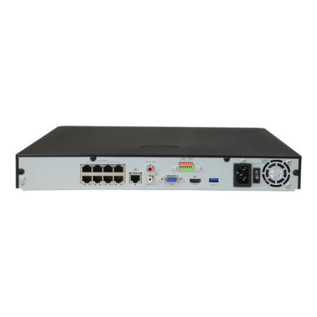 NVR 8ch IP hasta 8Mpx, 160Mbps, H.265+, 2 HDD