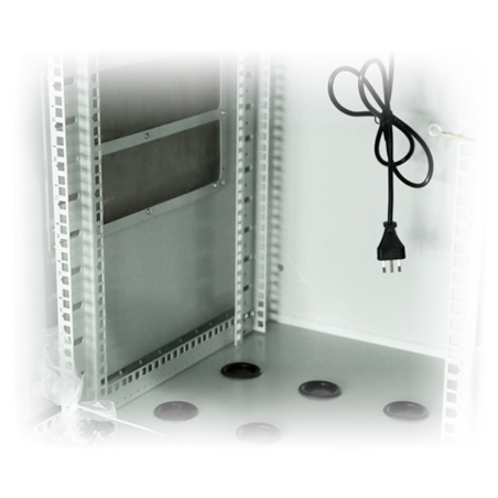 Rack de pared 19" de exterior 9U, F450 / AL475 / AN600mm, carga 100Kg, vacío. Montado, IP65