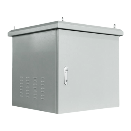 Rack de pared 19" de exterior 9U, F450 / AL475 / AN600mm, carga 100Kg, vacío. Montado, IP65