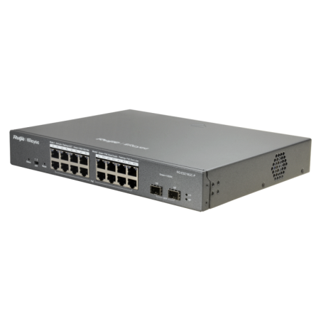 Switch Gestionable L2, 16 puertos Gigabit PoE 240W, x2 puertos SFP ,para rack 19"