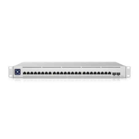 UniFi Switch Capa 3, x24 10Gb, x2 QSFP (25Gb), x1 USP RPS DC input, LCD color 1.3". Rack