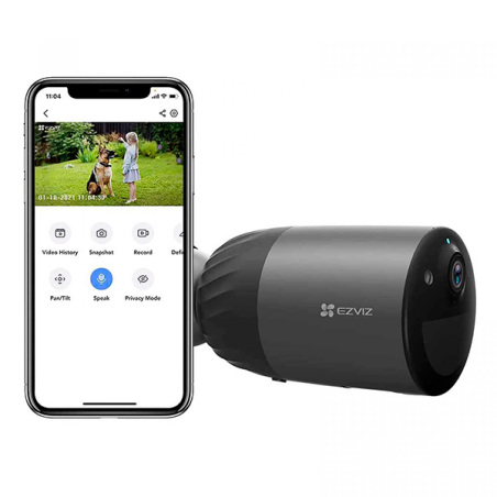 Cámara IP Wifi 4Mpx, IR 10mts, 2.8mm, H.265. Batería 270 días, ROM 32Gb & CloudPlay Ezviz