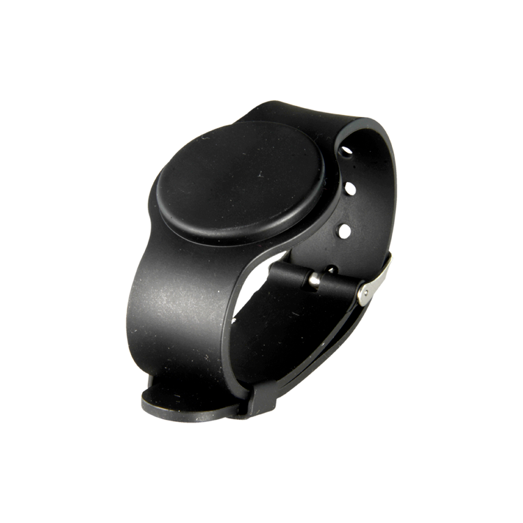Pulsera RFID NEGRA AJUSTABLE DE SILICONA de proximidad para sólo lectura. 125Khz