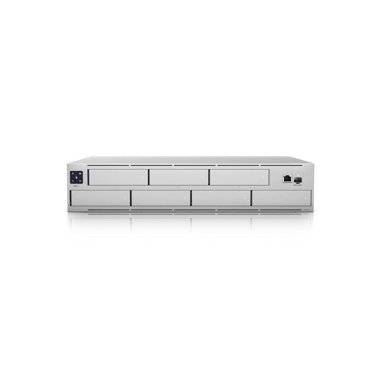 Grabador Ubiquiti NVR, x7 Slots para HDD de 2,5"/ 3,5", pantalla tactil de 1,3",x1 Gb, x1SFP, Bluetooth, APP Unifi Protect