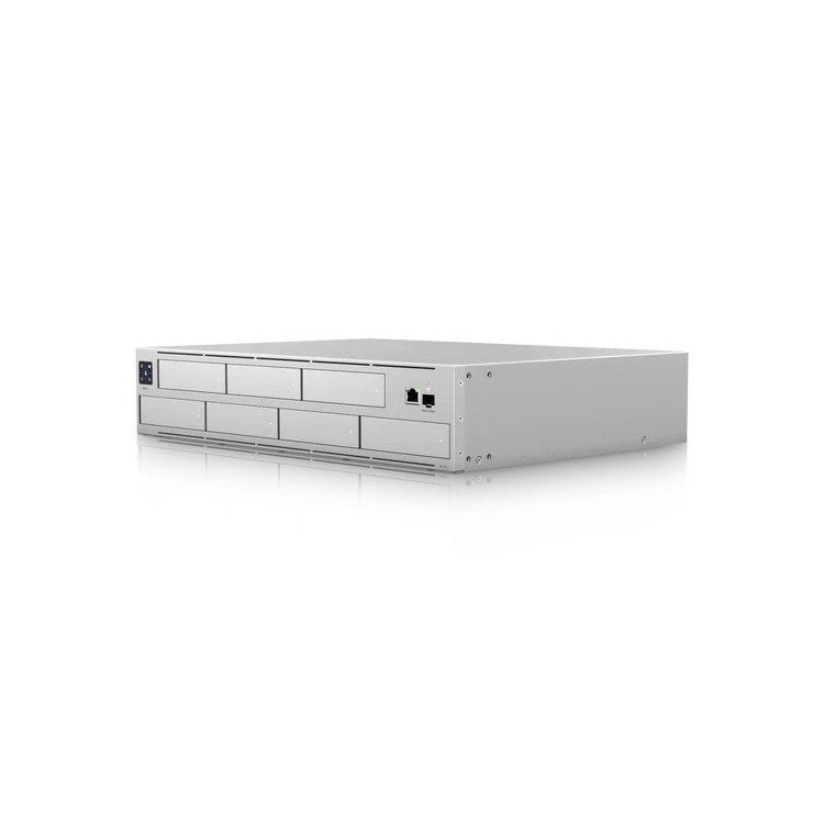 Grabador Ubiquiti NVR, x7 Slots para HDD de 2,5"/ 3,5", pantalla tactil de 1,3",x1 Gb, x1SFP, Bluetooth, APP Unifi Protect