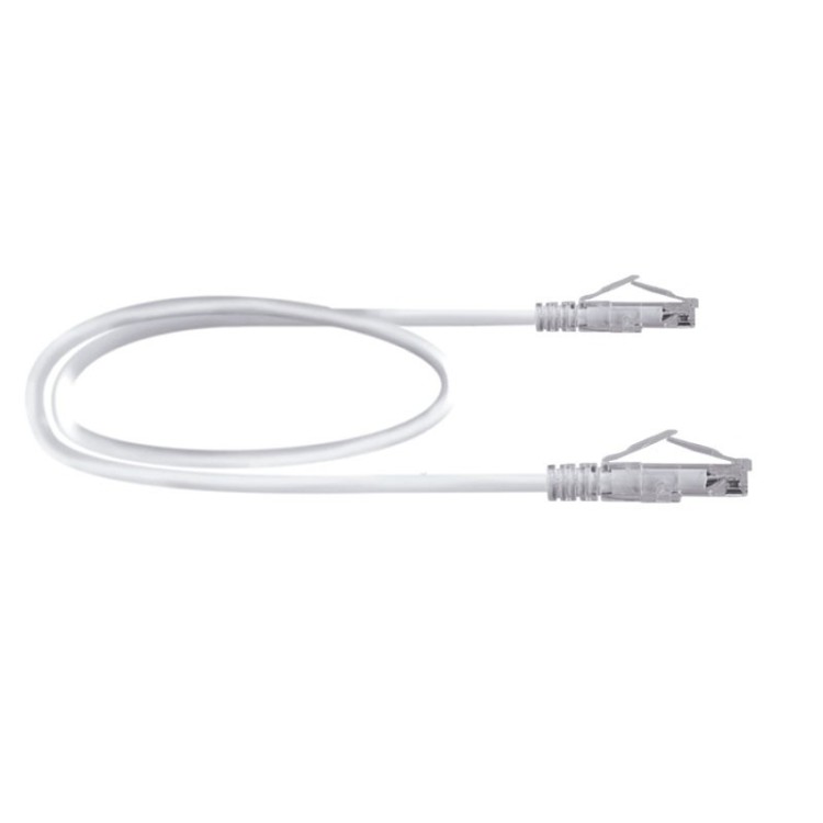 Latiguillo Cat6A 26AWG UTP 0.5mts, Cobre puro, LSZH. color blanco