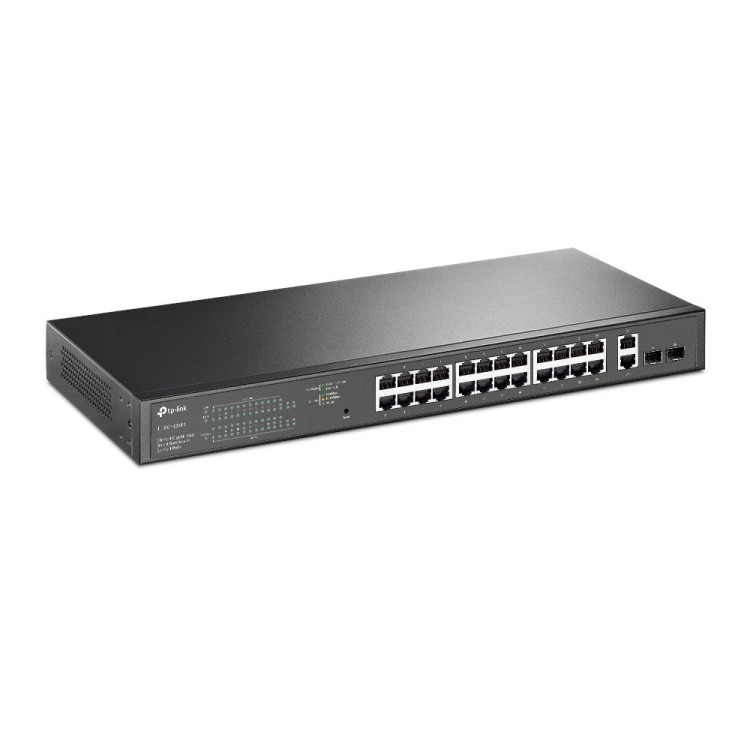 Switch Gestionable Easy smart de 28 puertos Gb (x24 de ellos POE+ 250W), x2 puertos SFP, Rack