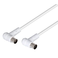 Conexión de antena TV macho - hembra acodado.