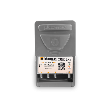 Smart AMP amplificador de señales débiles, manteniendo las fuertes. 3 entradas VHF BIII + UHF. 5G (gt Ch48) VHF-BIII+