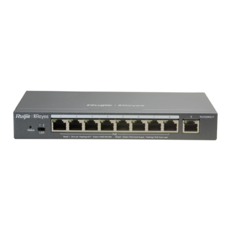 Switch Gestionable L2, 8 puertos Gigabit PoE 120W, x1 UPLINK