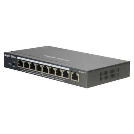 Switch Gestionable L2, 8 puertos Gigabit PoE 120W, x1 UPLINK