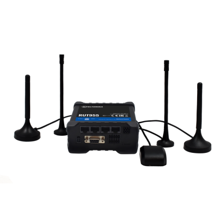 Router 4G 2,4Ghz 150mbps, x4 puerto 10/100, x3 entrada, 3x salida digital +RS232 + RS485,  x2 antenas (3dBi). Industrial