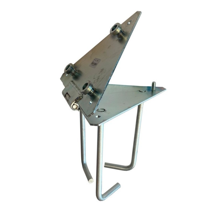 Base abatible reforzada con garras para torres de 180mts, placa de 300x4mm (tornillos W7/8)
