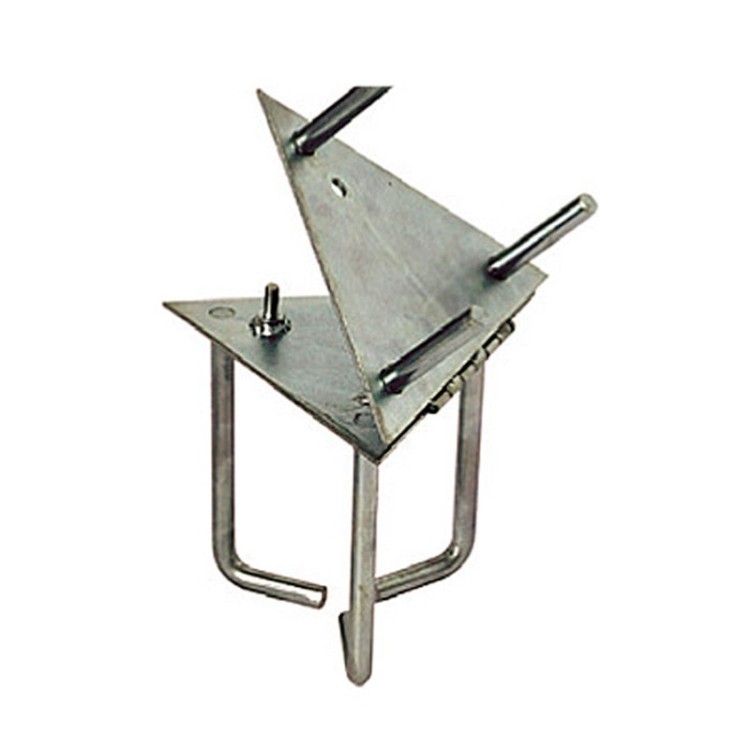 Base abatible con garras para torre de 180mm,placa de 230x4mm, enlace enroscado W 3/8