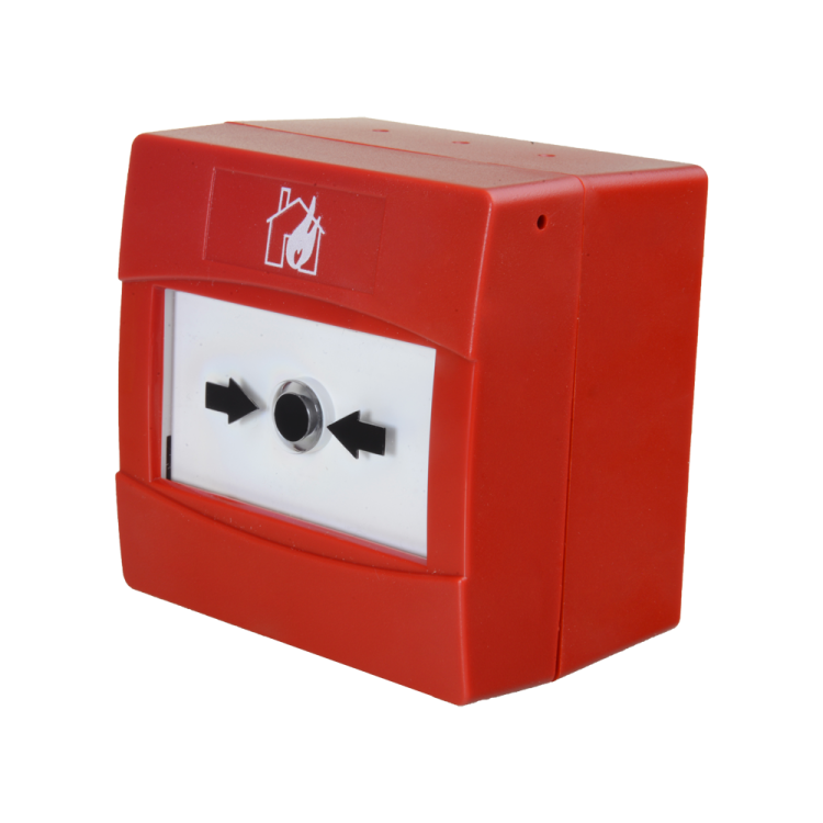 Pulsador analógico rearmable ROJO Certificación EN54-17