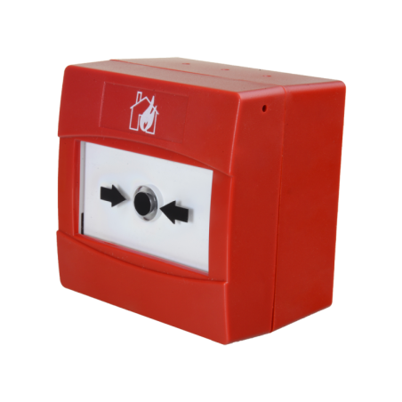 Pulsador analógico rearmable ROJO Certificación EN54-17
