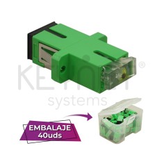Adaptador SC-SC APC SM, SX, Sin pestañas, verde