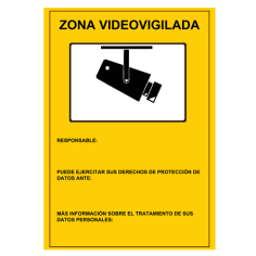 Cartel CCTV de plástico exterior serigrafiado en castellano