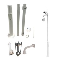 Mástil cámara SAM-4473 de 4 metros galvanizado con soportes CCTV