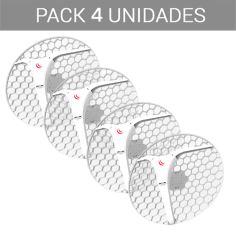 Pack 4 CPE MikroTik LHG XL 5 ac con antena 27 dBi y PoE pasivo