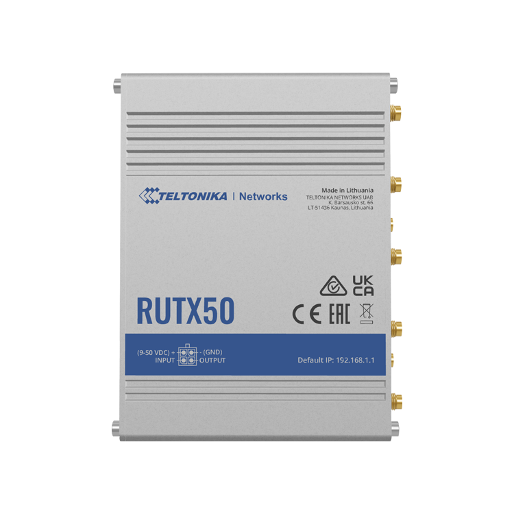 Router 5G Doble banda (2,4/5Ghz) 3.3gbps, 1x WAN 10/100/1000, x4 puerto LAN 10/100/1000 y x4 antenas 5G. Doble SIM. Industrial