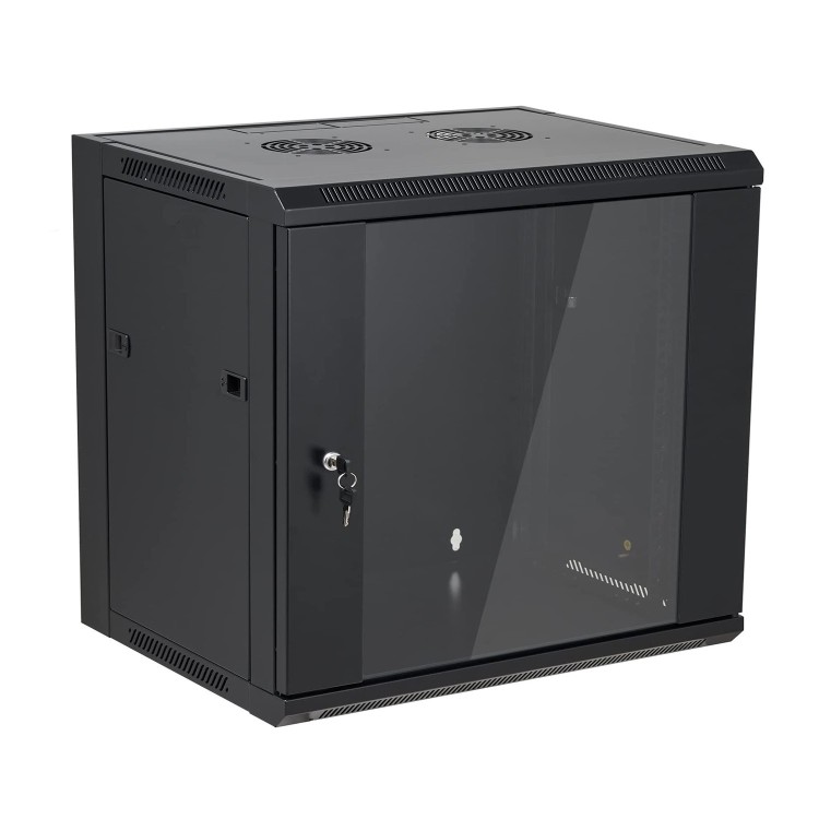 Rack de pared 19", 12U, F450 / AN600 / AL635mm, carga 60Kg, vacío. DESMONTADO (fácil montaje)