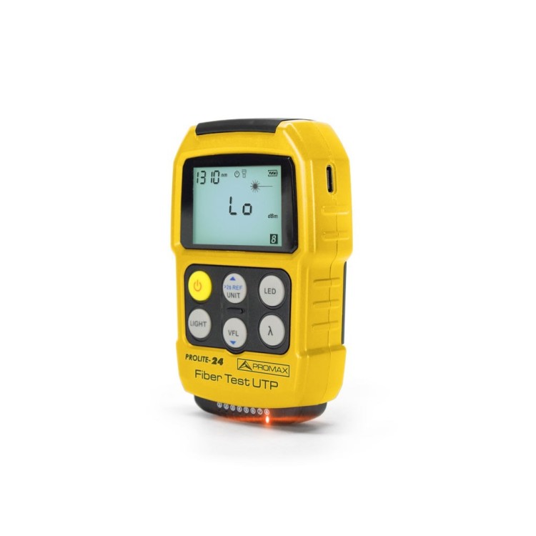 Medidor óptico bolsillo - PROMAX PROLITE-24 - 7 longitudes de onda, VFL 2 mW, Tester Ethernet