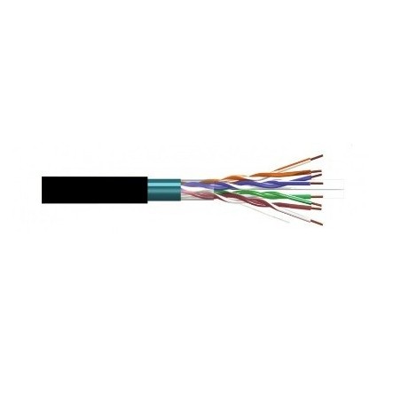 Cable CAT6 FTP, CCA, CPR-FCA, Polietileno (exterior), negro. Bobina 305mts