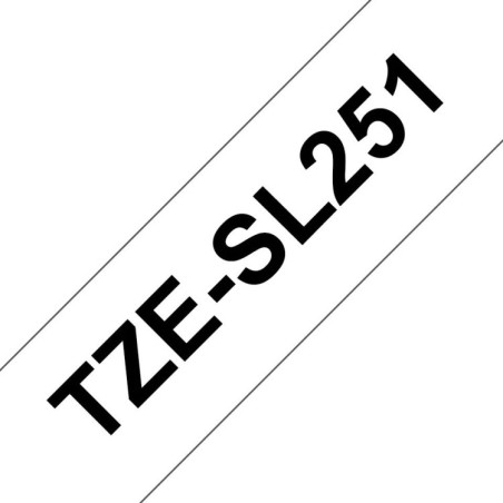 Cinta auto laminada (para cables de 3.0 a 6.6mm). Texto negro sobre fondo Blanco. 24mm (8mts de largo)